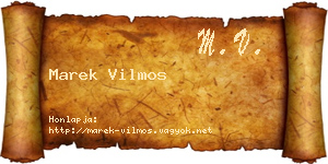 Marek Vilmos névjegykártya